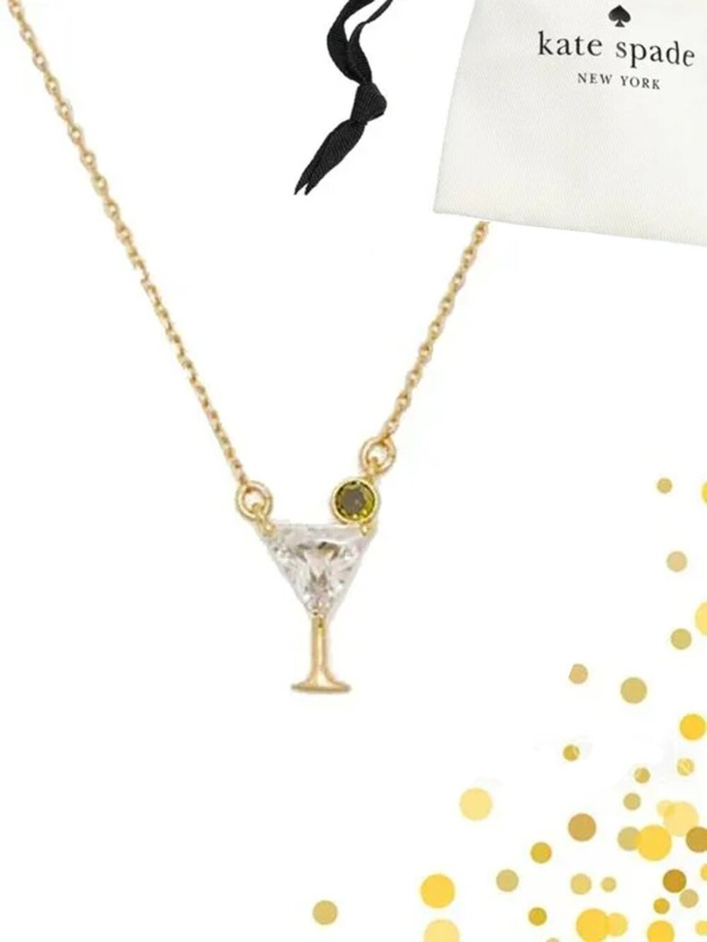 Kate Spade Gold-Tone Shaken or Stirred Stud Necklace